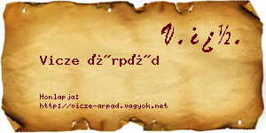 Vicze Árpád névjegykártya