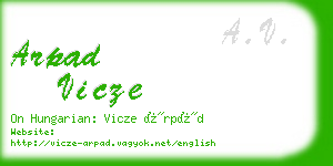 arpad vicze business card